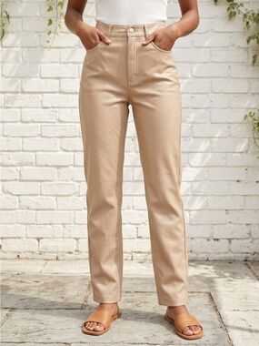 Abercrombie & Fitch 90s Straight Ultra High‑Rise Vegan Leather Pants – Size 25/0